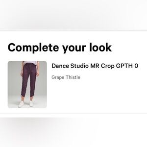 Lululemon Dance Studio Crop - size 0, Grape Thistle